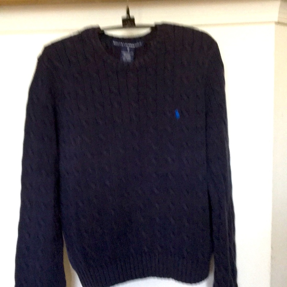 Navy RALPH LAUREN GOLF Cable knit sweater